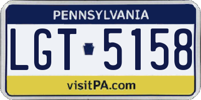 PA license plate LGT5158