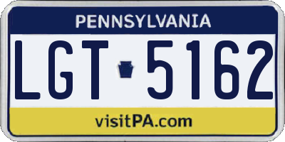 PA license plate LGT5162