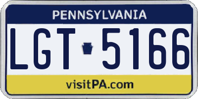 PA license plate LGT5166