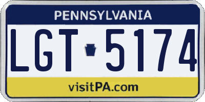 PA license plate LGT5174