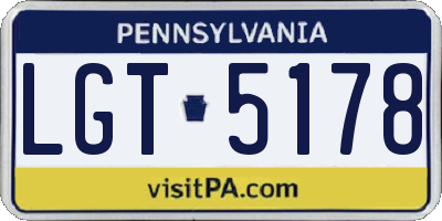 PA license plate LGT5178