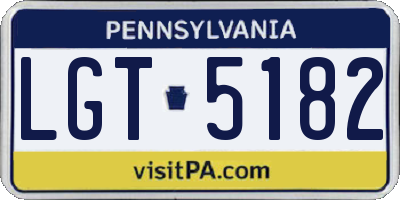 PA license plate LGT5182