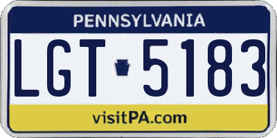 PA license plate LGT5183