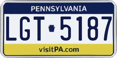 PA license plate LGT5187