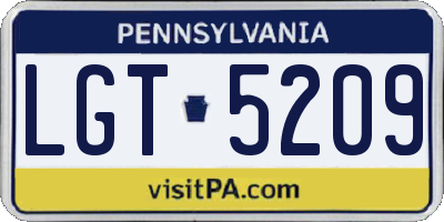 PA license plate LGT5209