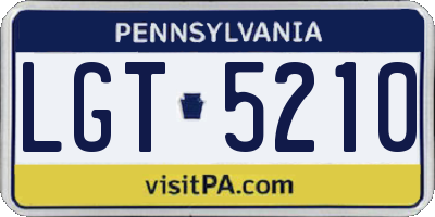 PA license plate LGT5210