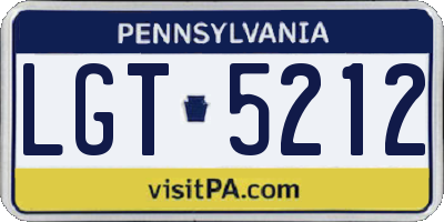 PA license plate LGT5212