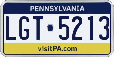 PA license plate LGT5213