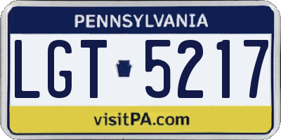 PA license plate LGT5217