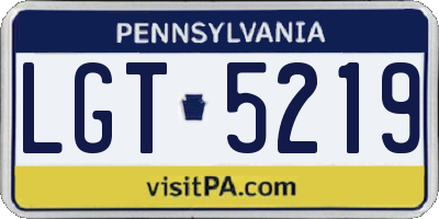 PA license plate LGT5219