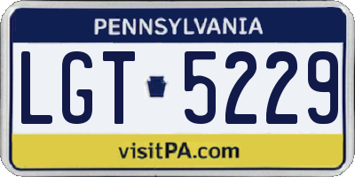 PA license plate LGT5229