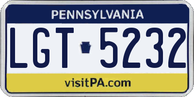 PA license plate LGT5232