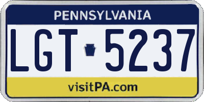 PA license plate LGT5237