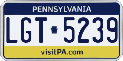 PA license plate LGT5239