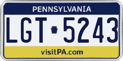 PA license plate LGT5243