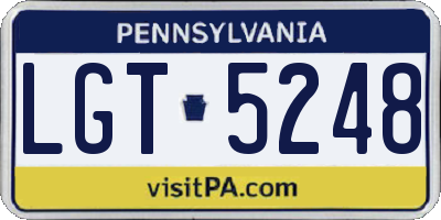 PA license plate LGT5248
