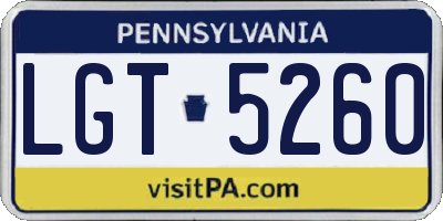 PA license plate LGT5260