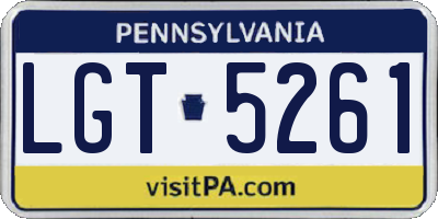 PA license plate LGT5261