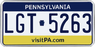 PA license plate LGT5263