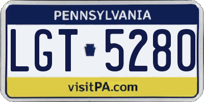 PA license plate LGT5280
