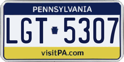 PA license plate LGT5307