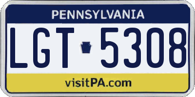 PA license plate LGT5308