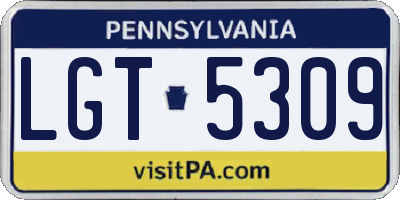 PA license plate LGT5309