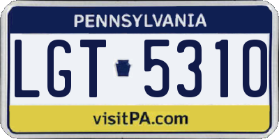 PA license plate LGT5310