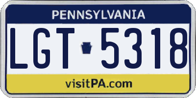 PA license plate LGT5318