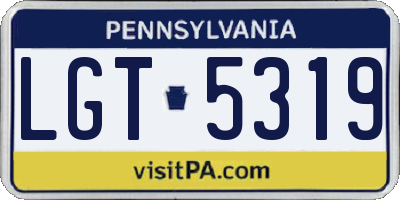 PA license plate LGT5319