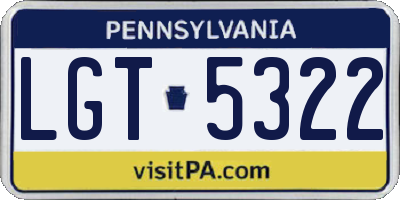 PA license plate LGT5322