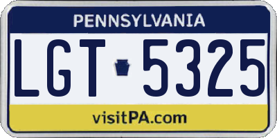 PA license plate LGT5325