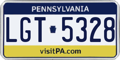 PA license plate LGT5328