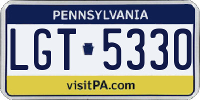 PA license plate LGT5330