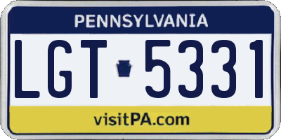 PA license plate LGT5331