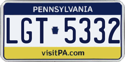 PA license plate LGT5332