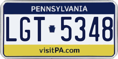PA license plate LGT5348