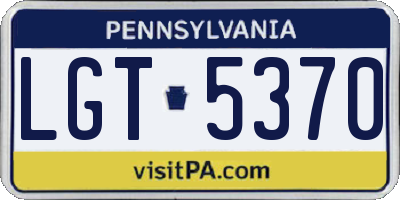 PA license plate LGT5370