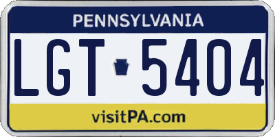PA license plate LGT5404