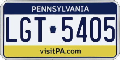 PA license plate LGT5405