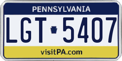 PA license plate LGT5407