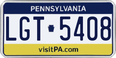 PA license plate LGT5408