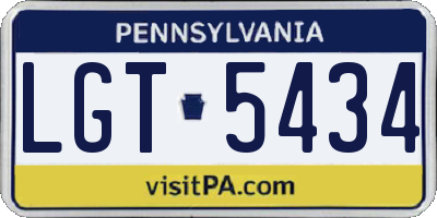 PA license plate LGT5434