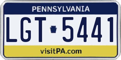 PA license plate LGT5441