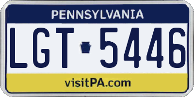 PA license plate LGT5446
