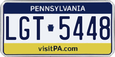 PA license plate LGT5448