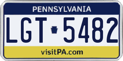 PA license plate LGT5482