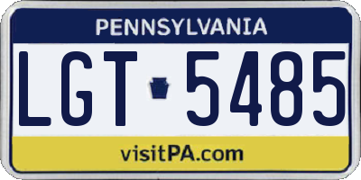 PA license plate LGT5485