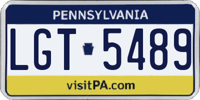 PA license plate LGT5489