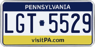 PA license plate LGT5529